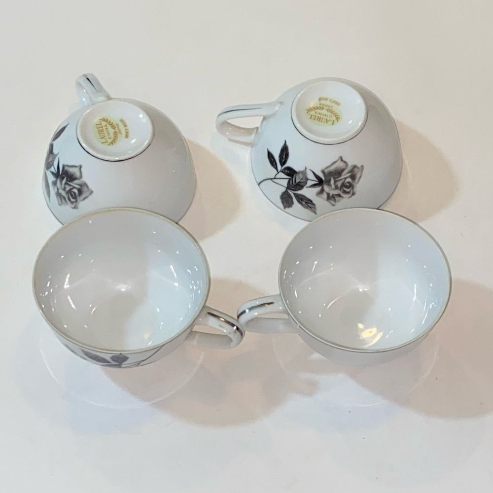 Lot Of Laurel China Min Century Vintage Tie Mug Set Five